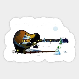 Christmas Guitar Gifts Guitarist Musician Concert Guitar Sticker